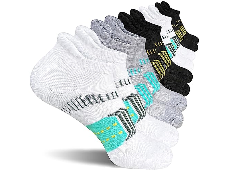 Womens Athletic Cushioned Anti-Blister Ankle Socks 5 Pairs